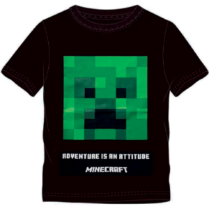 Minecraft Sort Creeper t-shirt til børn