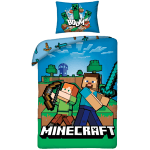 Minecraft sängkläder - Grön/blå