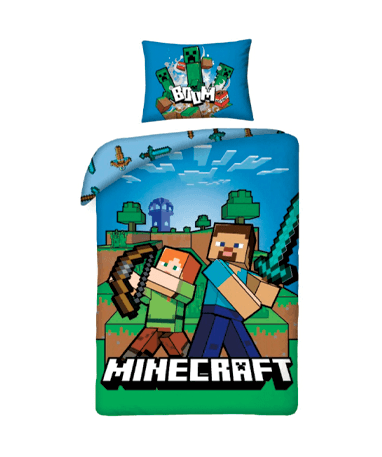 Minecraft sängkläder - Grön/blå