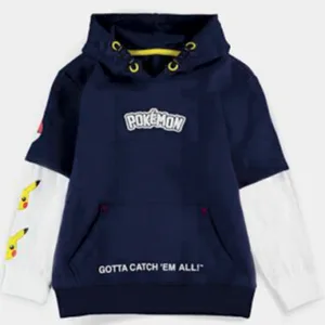 Pokemon hoodie för barn - blå/vit