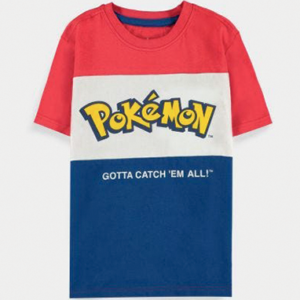 Pokemon t-shirt til børn - Rød, hvid & blå