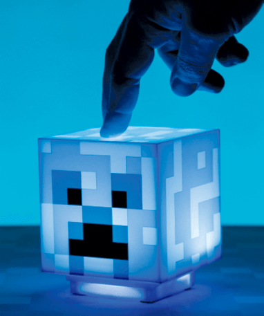 Minecraft Laddad Creeper-lampa - Blå