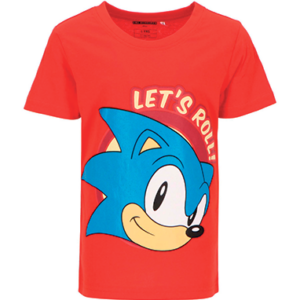 Rød Sonic t-shirt til børn 6-14 år