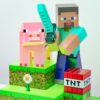Minecraft Steve diorama-lampa