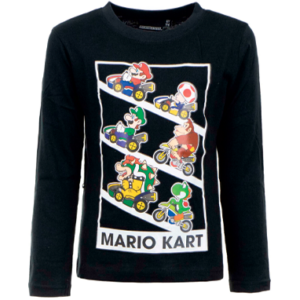 Super Mario Sort t-shirt - Mario Kart (3-8 år)