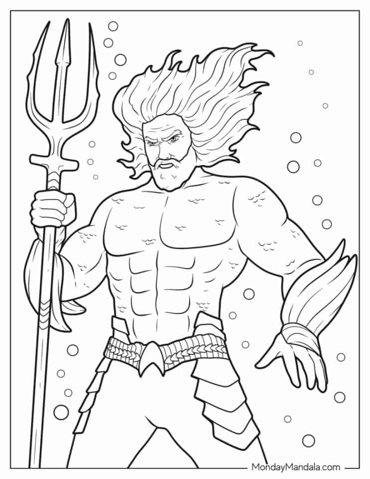 Aquaman målarbilder - DC Comics Farvelægning