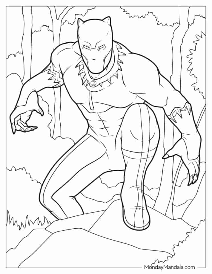 Black Panther målarbilder - Marvel Farvelægning