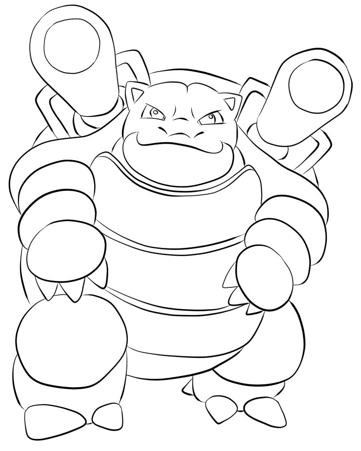 Blastoise tegning - farvelægning