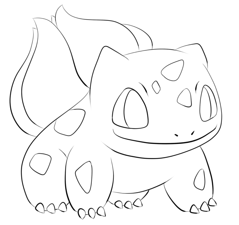 Bulbasaur tegning - farvelægning