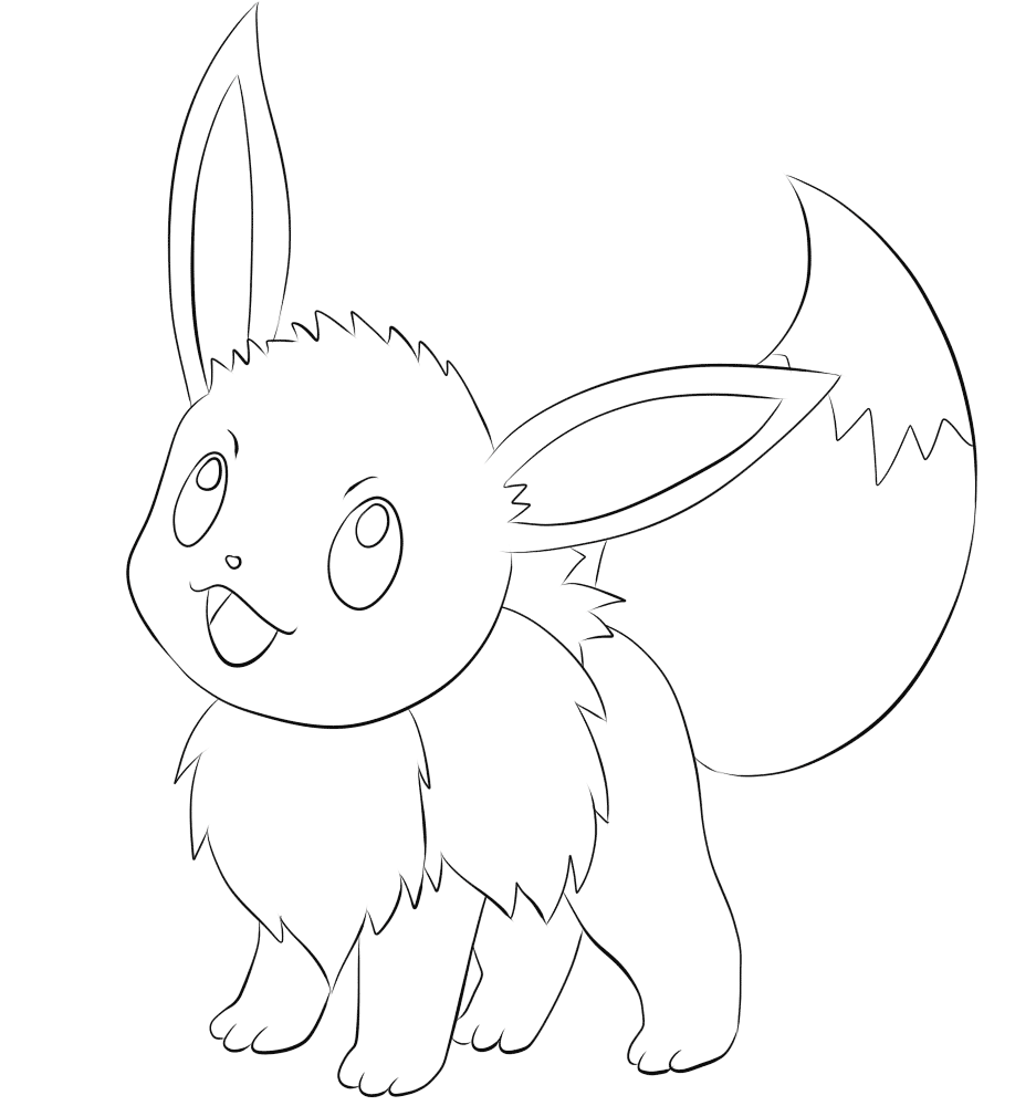 Eevee tegning - farvelægning