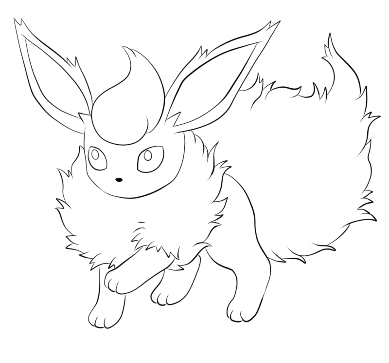 Flareon tegning - farvelægning