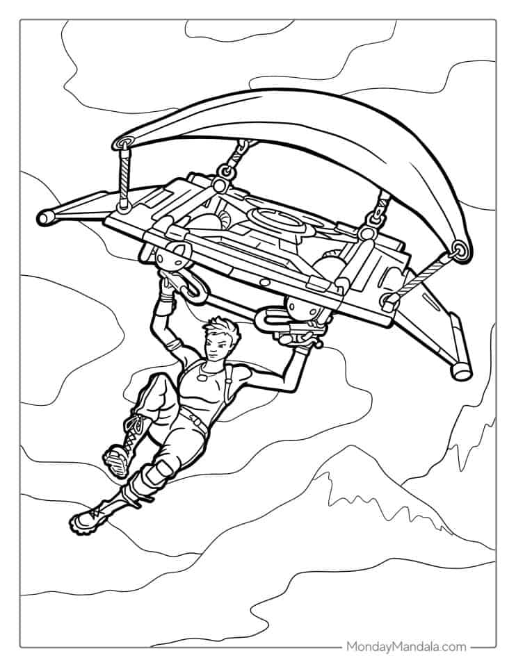Fortnite Glider målarbilder - färgläggning