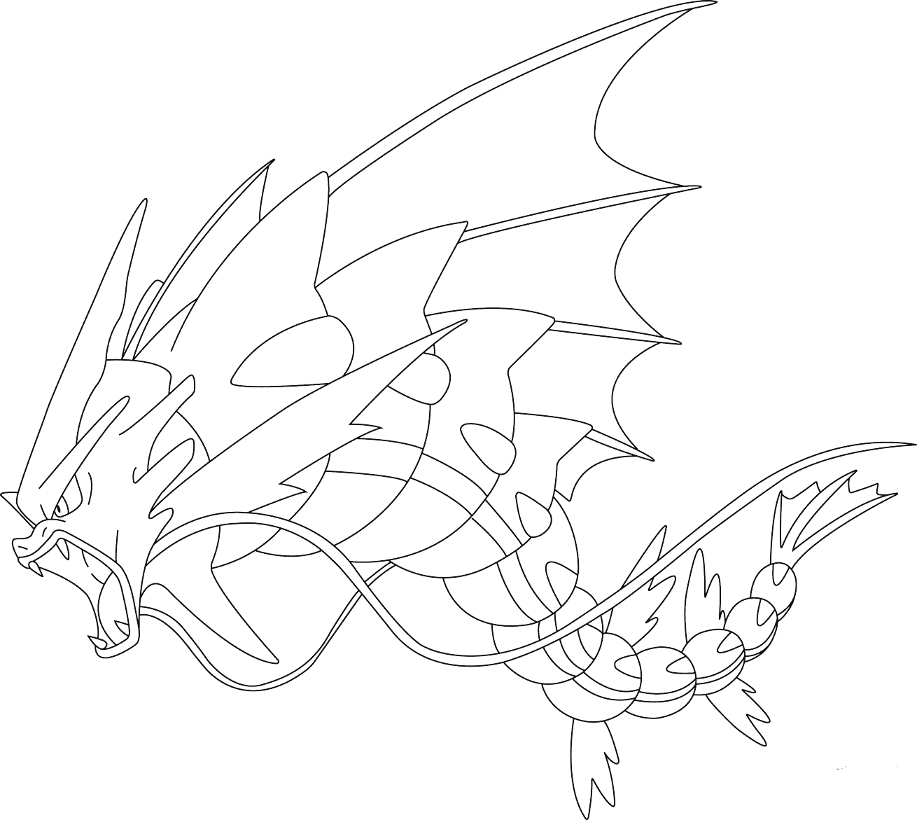Gyarados tegning - farvelægning