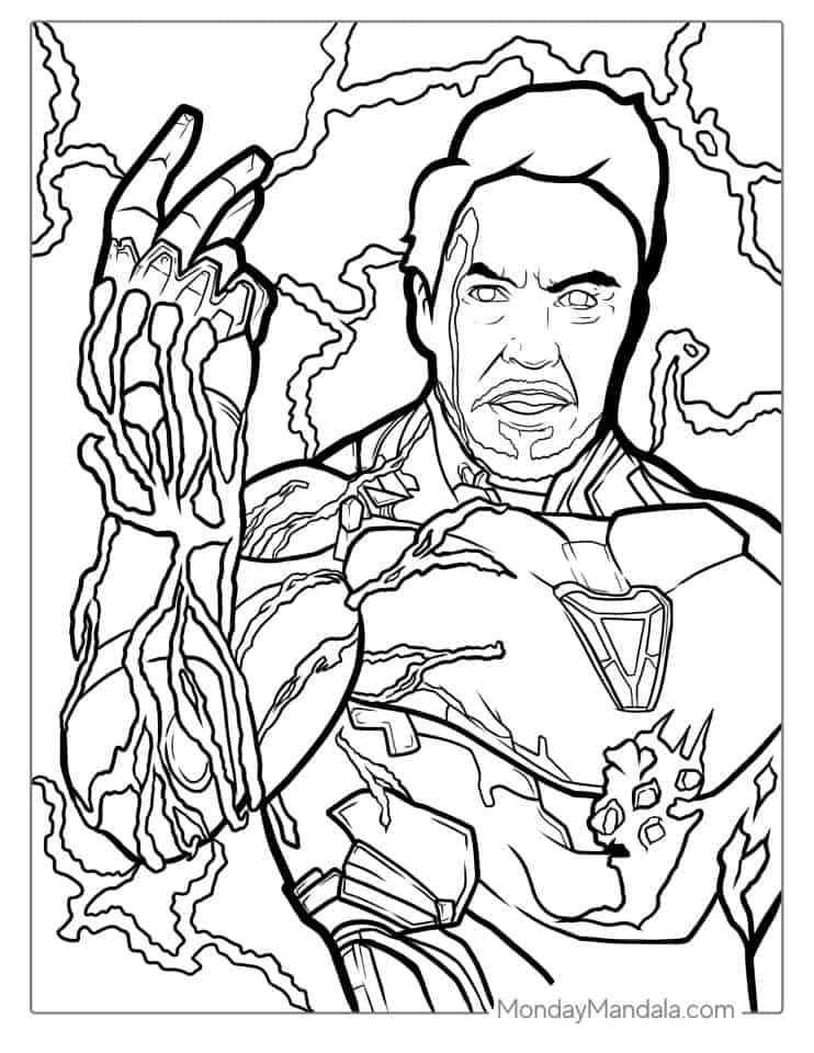 Iron Man Infinity Stones målarbild - Marvel Färgläggning