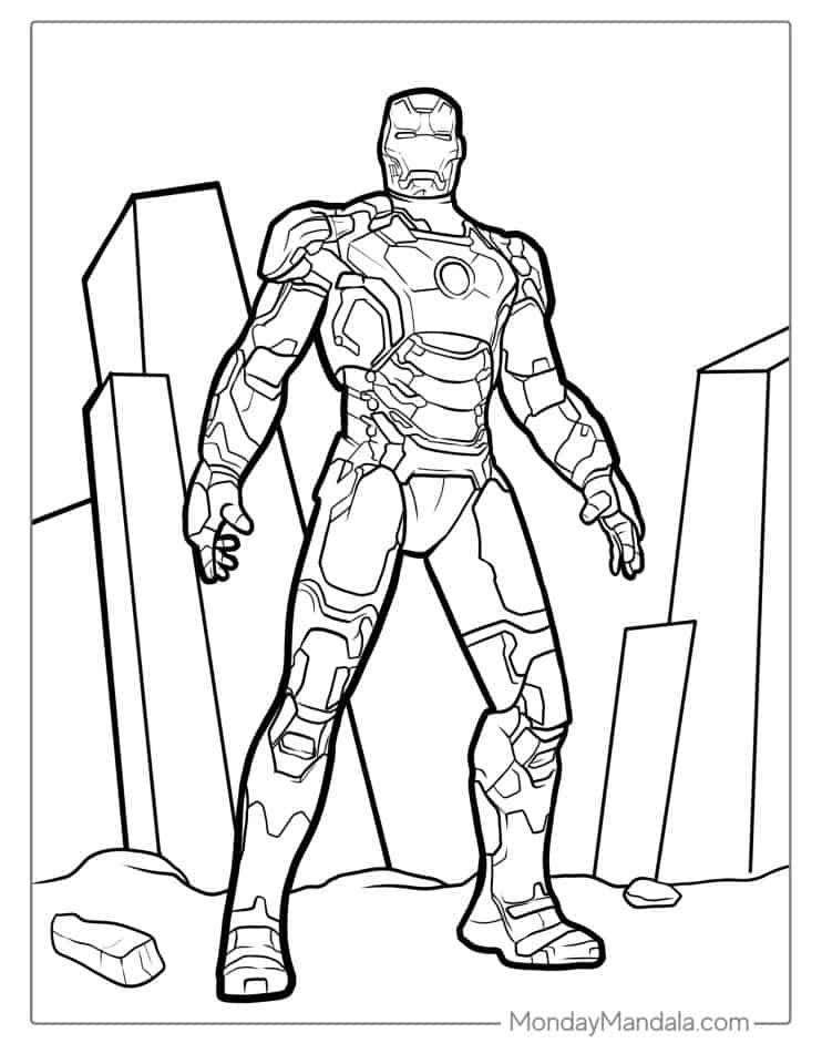 Iron Man Mark 42 målarbild - Marvel Färgläggning