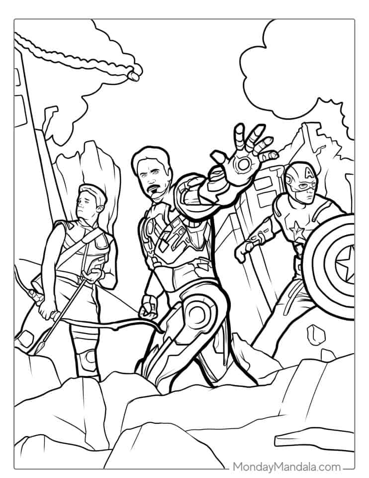 Iron Man målarbild Avengers - Marvel Färgläggning