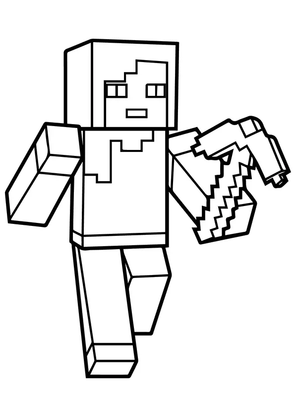 Minecraft Alex målarbild - färgläggning