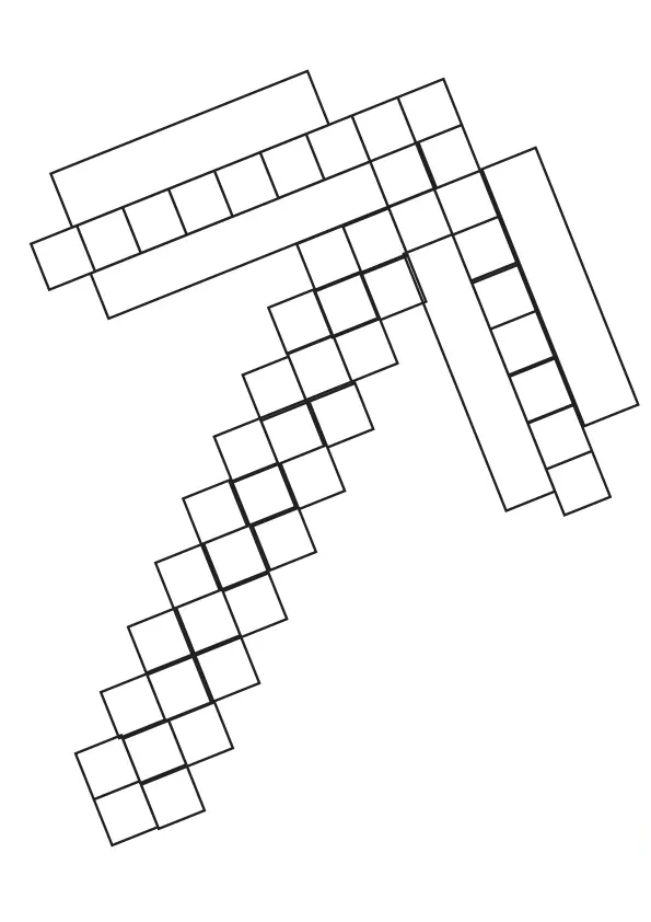 Minecraft Diamond Pickaxe målarbild - färgläggning