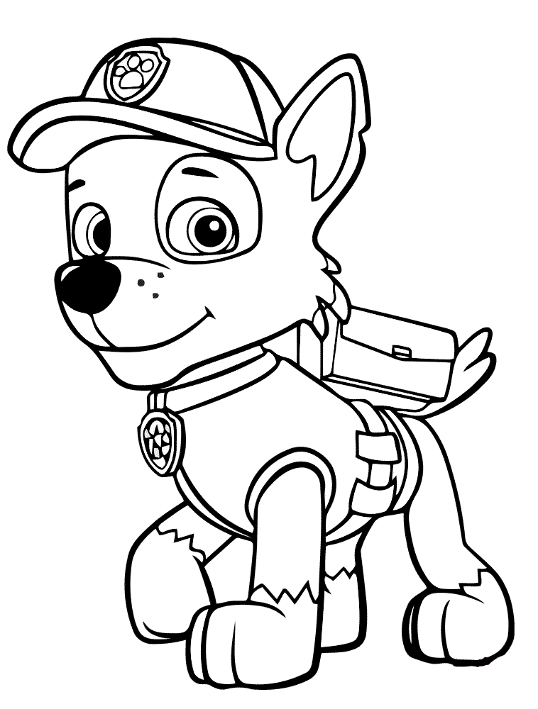 Rocky målarbild - färgläggning - Paw Patrol