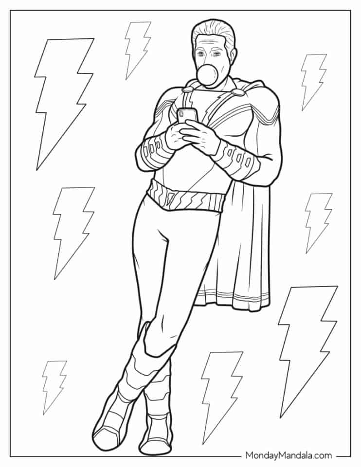 Shazam målarbilder - DC comics Farvelægning