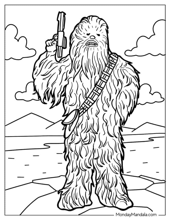Star Wars Chewbacca målarbilder - färgläggning
