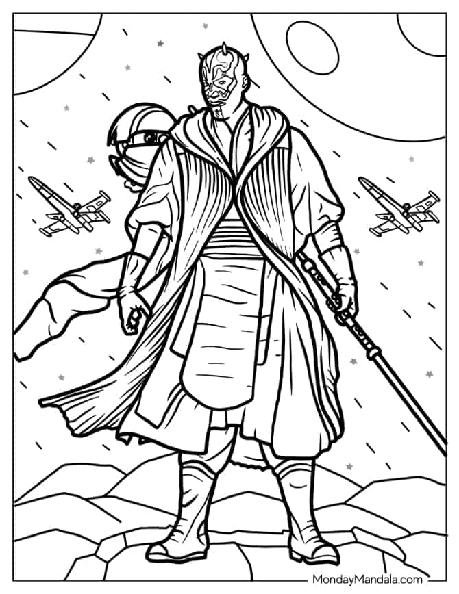 Star Wars Darth Maul målarbilder - färgläggning