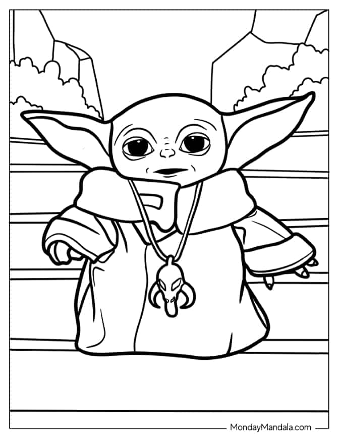 Star Wars The Mandalorian Baby Yoda målarbilder - färgläggning