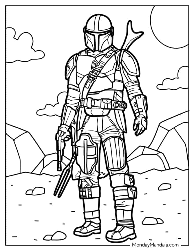 Star Wars The Mandalorian Mando målarbilder - färgläggning