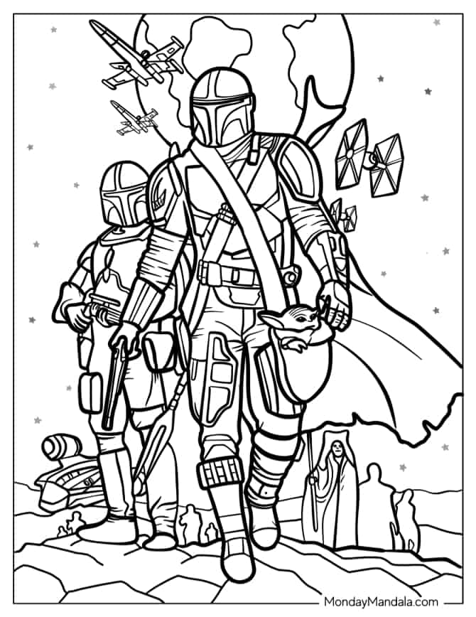 Star Wars The Mandalorian målarbilder - färgläggning