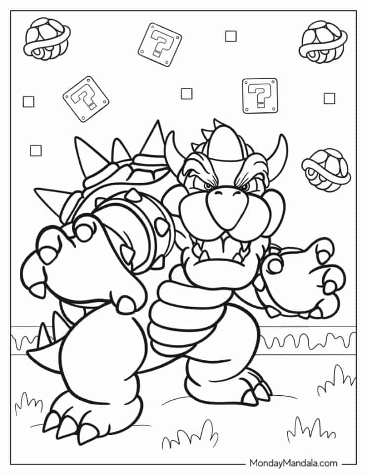Super Mario Bowser målarbild att skriva ut