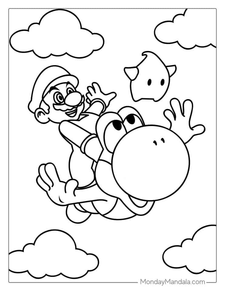 Super Mario Yoshi målarbild