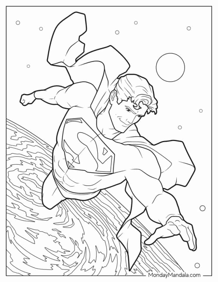Superman målarbilder - DC Comics Farvelægning