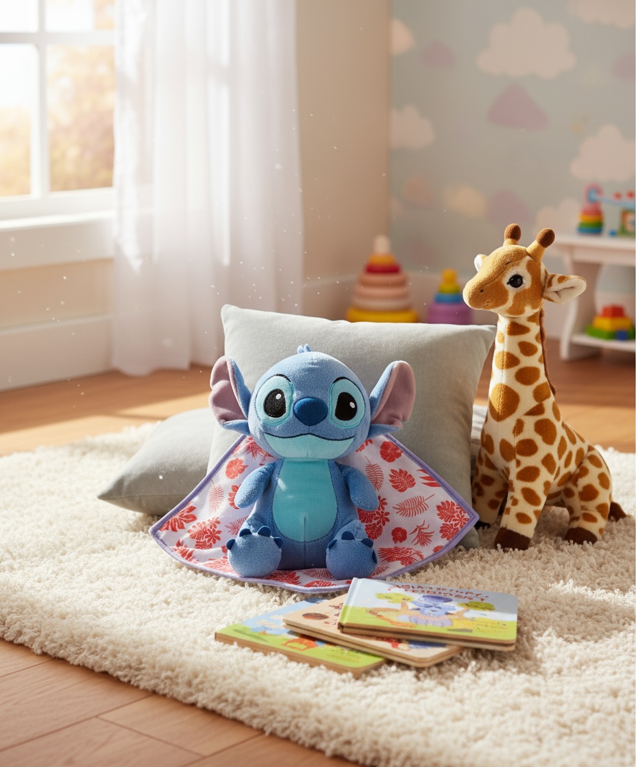 Stitch gosedjur med snuttefilt - 25cm